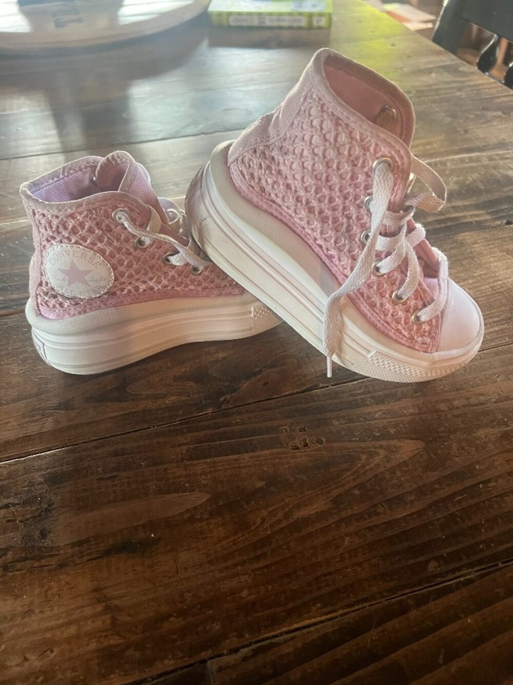 Converse Kids Pink Lace High-Top Sneakers